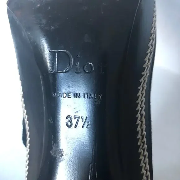 Christian Dior CD Suede Ankle Booties Black 37.5